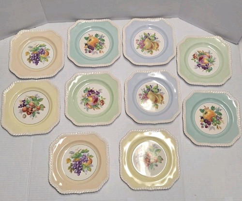 Lot Of 10 Vintage Johnson Bros - Square Plates -Made in England Mint NEW (READ) - Picture 1 of 5