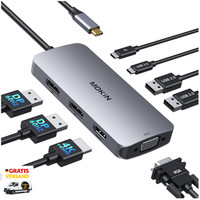 Usb C Docking Station 8 In 1 Dual Displayport 4K 60Hz