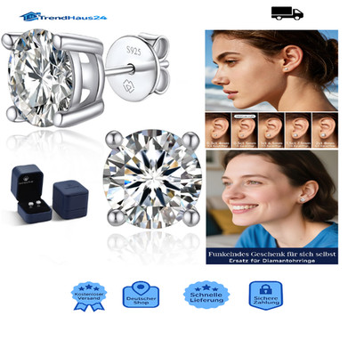 Moissanite Ohrringe Silber 925 1 4 Karat Damen Ohrstecker Hyp
