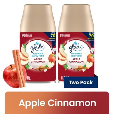 Glade Automatic Spray Refill 2 ct Apple Cinnamon Air Freshener 6.2 oz Each 2 Pac