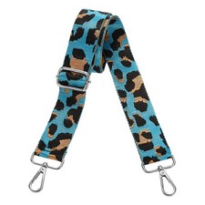 Purse Straps Replacement Crossbody with Silver Buckle, Blue Leopard