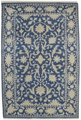 4X6 Slate Blue Distressed Oriental Area Rug Classic Floral Style Decor Carpet