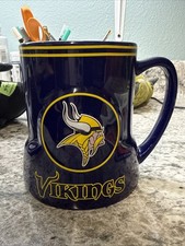 NFL Minnesota Vikings 16oz Coffee Mug Cup Purple Boelter 2011 Raised Logo