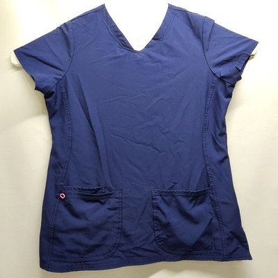 HeartSoul Navy Scrub Top L/G Style 20710 RN 93643 Stretch 95/5 Poly Spandex