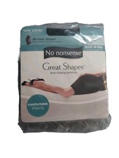 NEW No Nonsense Great Shapes All-over Shaper Size B Midnight Blk Sheer Toe