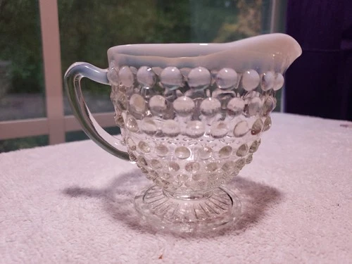 Anchor Hocking Moonstone Hobnail Creamer Clear Depression Glass