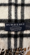 Ladies or child’s  Burberry Cashmere Scarf In Cream and Black Check 