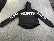 The North Face Teen Girls Black Pullover Hoodie Logo Sleeves Size M