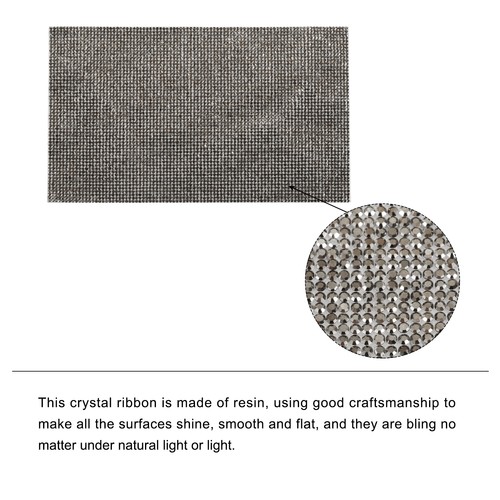 Bling Foglio Strass Adesivo Autoadesivo 4,72 x 7,87 Pollici Grigio - Foto 3 di 7