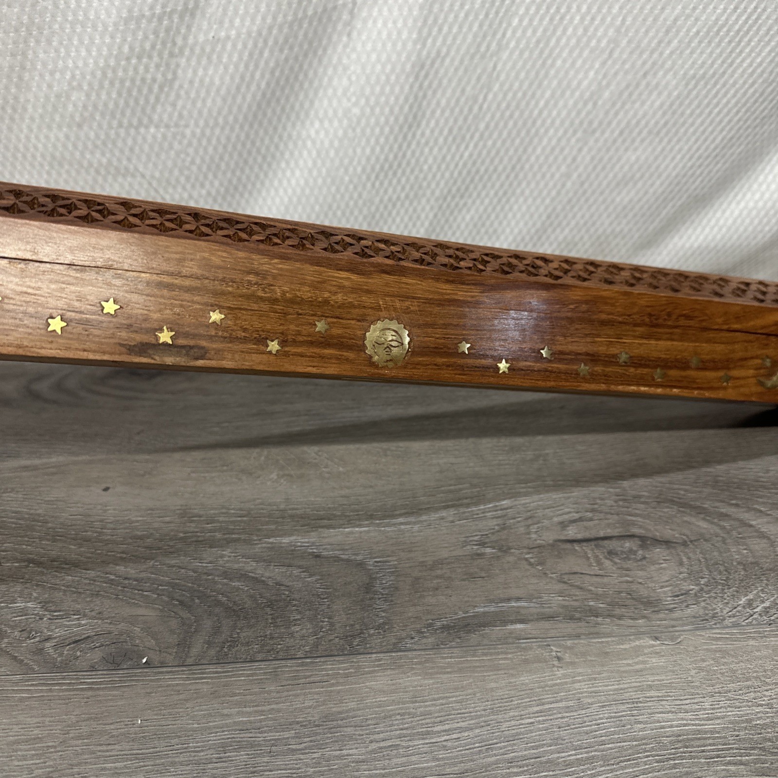 Moon Star Sun Carved Vented Pencil Holder