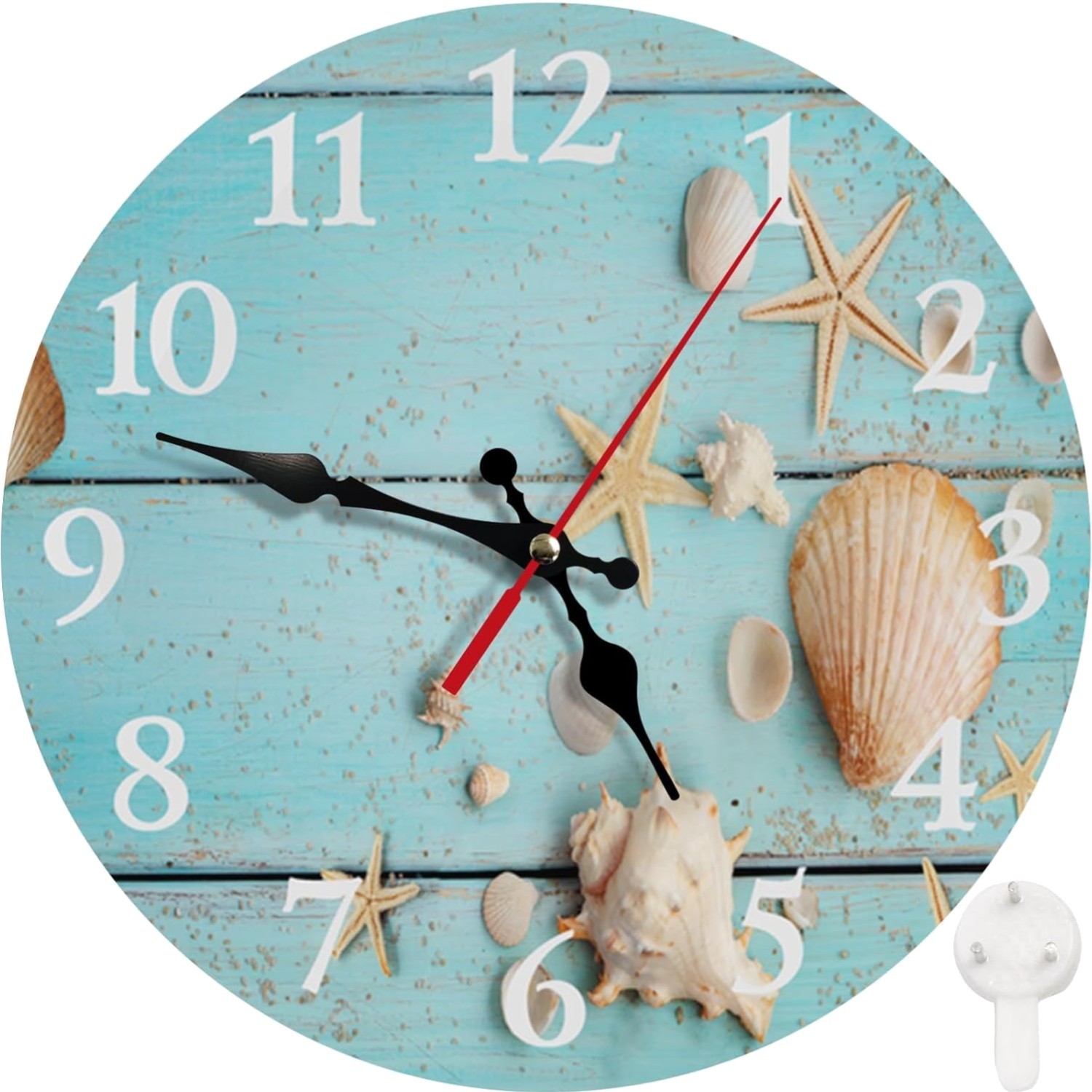 Round Wall Clock Silent Non-Ticking Battery Operated 10 Inch