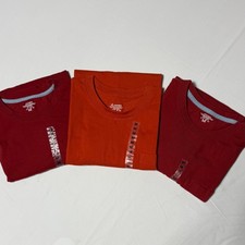 NEW Jockey Men's Undershirt Classic Crew Neck T Shirt 3 Pack, Red Orange Medium