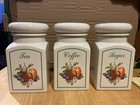 Vintage Trio Johnson Brothers? Fresh Fruit Ceramic Tea Coffee Sugar Cannisters