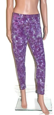 Tie Dye Cotton Leggings | Psychedelic Purple Moon Blotter | Handmade | Colorful
