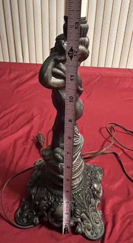 Vintage Antique Cast Iron Metal Child Cherub Table Lamp No Shade - Picture 15 of 24