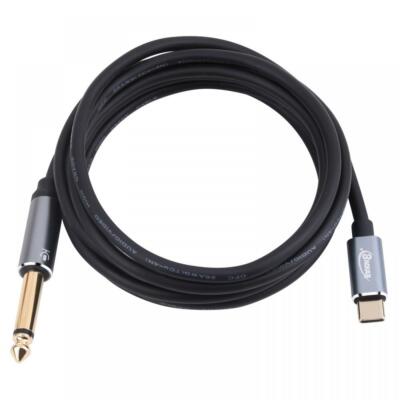 USB C auf 6,35mm Klinke Audio Kabel TRS Stereo AUX Kabel für Verstärker Lautsprecher 1,8m