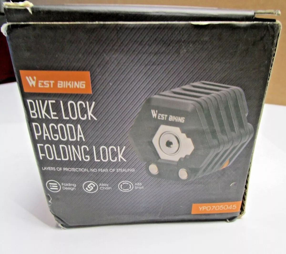 WEST BIKING BIKE LOCK PAGODA FOLDING LOCK WITH KEYS / YP0705045
