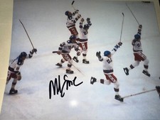 MIKE ERUZIONE signed trump USA HOCKEY 1980 OLYMPICS 8x10 photo