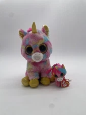 Ty Beanie Boos Fantasia Pink Unicorn Pony Horse 9" Plush Keychain Keyring