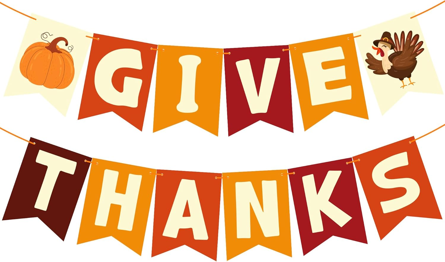 Thanksgiving Home Decor Bundle - Fall Banner Garland and Wreath for Indoor Outdoor Decor