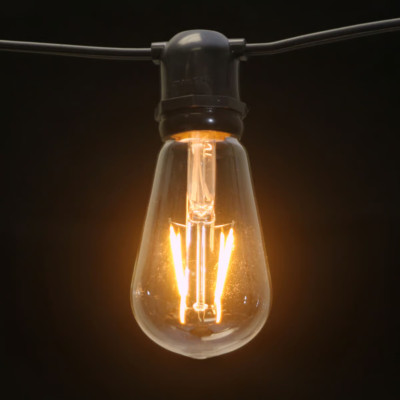 LED Filament ST18 Antique Edison Bulb, 2W, - Medium Base/E27 Pack of 25