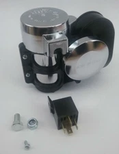 Flosser 11690122 Chrome 12V Loud Compact Air Horn - Made in Italy Motorcycle Car