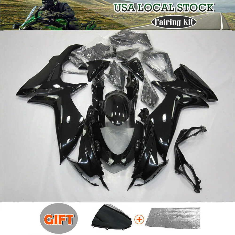 2011-2024 Suzuki GSXR600 GSXR750 Gloss Black Fairing Kit For