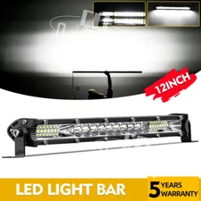 Slim 10inch LED Light Bar Spot Flood Combo Work SUV Boat Offroad Driving ATV 4WD
