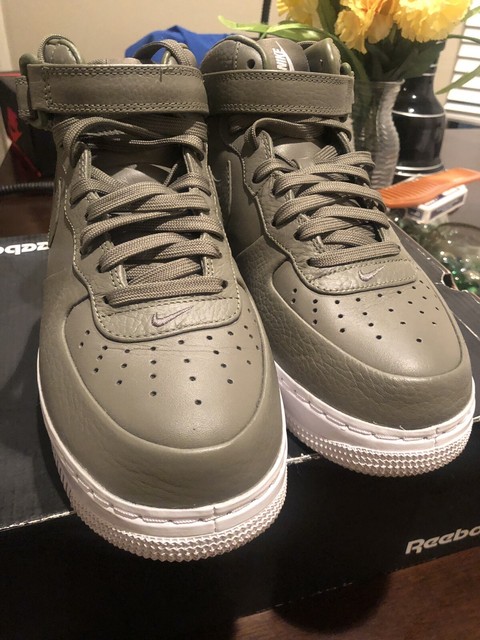 Nike Air Force 1 Mid Olive Green White 819677 300 Shoes Men's Size