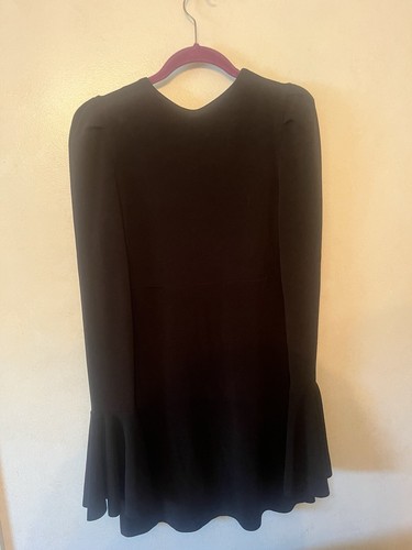 Free People Black Bodycon Bell Sleeve Talk About it Mini Dress Sz M NWT - Picture 5 of 6