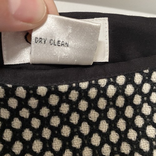Vintage Talbots Womens Size 14W Wool Skirt Black White Pattern Buttons Side Zip - Picture 11 of 11