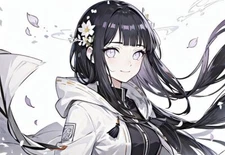 Anime naruto hyuuga hinata tanukiillust ai art fanart Stitched Gaming Mat Desk