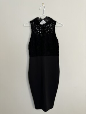 Womens New Black Lace Pencil Dress 6 Free Shipping | eBay