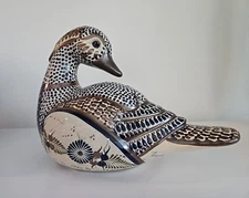 Tonala Pottery Duck Bird Mallard Made in Mexico X LARGE 13” Signed Hand Painted