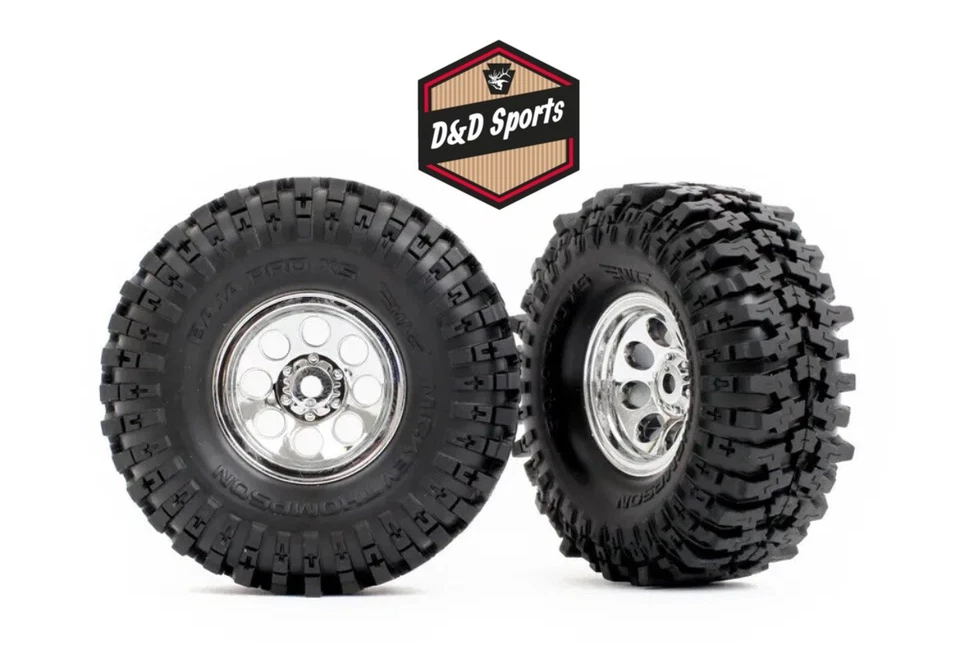 Traxxas 9873 - Mickey Thompson Baja Pro Tires Assembled w/ Chrome Wheels 1/18 - Image 1 of 1