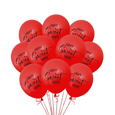 12 PK RED Home Sweet Home Housewarming Welcome Party Balloons New House Realtor