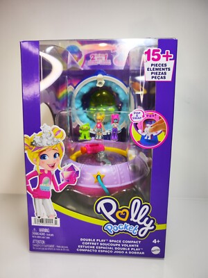 Polly Pocket Double Play Space Compact 2 Micro Puppen, 15 Zubehörteile