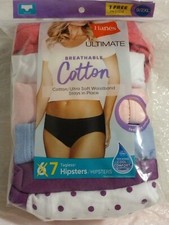 Hanes Ultimate Breathable Cotton Hipsters Multicolor 7 Pack Size 9/2XL