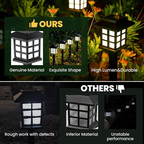 12 Pack Solar LED Landscape Lights Outdoor Garden Pathway Lighting Waterproof - Picture 10 of 19