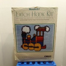 Caron Wonder Art Latch Hook Kit tapestry Loco Motion Train Engine 20" x 27" NEW
