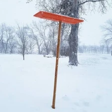 Snow Rake / Snow Broom with Pole - 48” Pole. - MADE IN USA