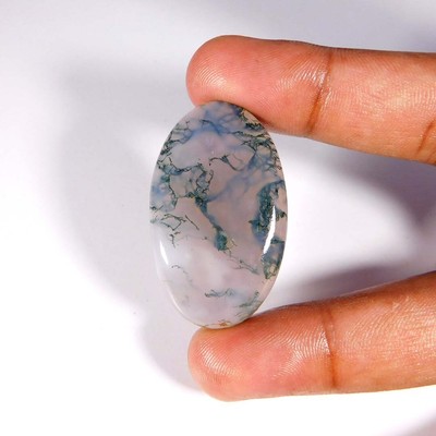 59.25Cts. Natural Good Moss Agate Oval Cabochon Loose Gemstone 41x25x06