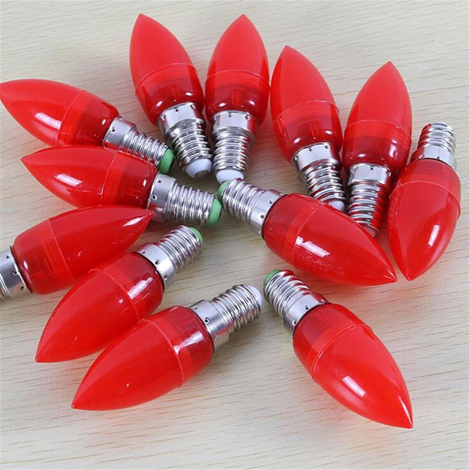 2x 0.5W 220V E14 E12 LED Red Lotus Filament Candle Light Bulb Buddhist Supplies - Image 4 of 4