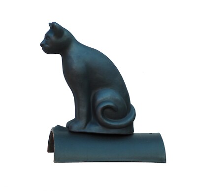 Dachschmuck| Firstschmuck| Firstfigur| Keramik Katze schwarz- matt oder glänzend
