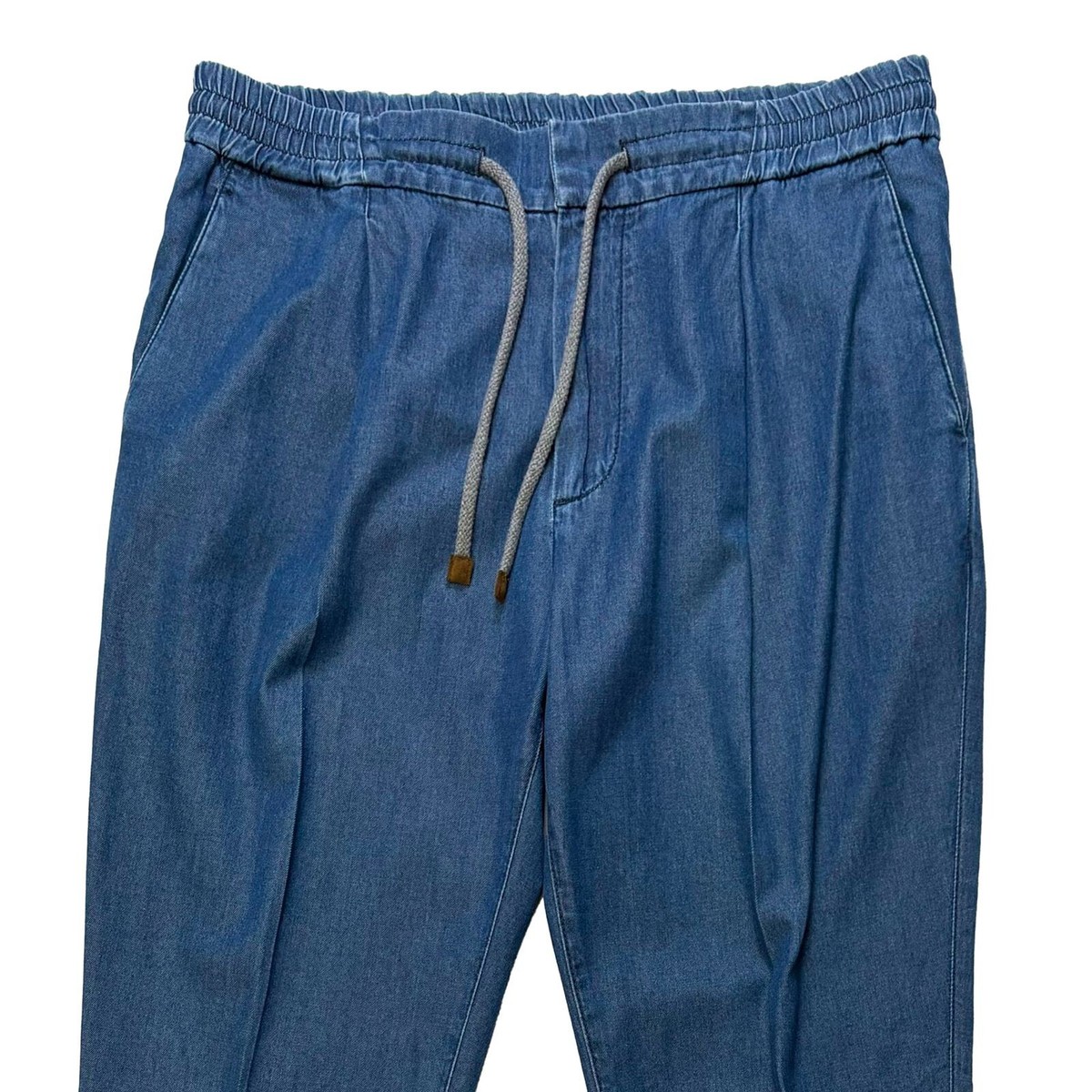 【関税&送料込み】Brunello Cucinelli 'Sartorial Baggy' Pan Brunello Cucinelli Men's Pants Size 36 / 52 Blue Cotton