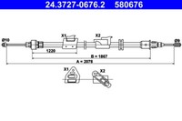 ATE Handbremsseil Links FüR Galaxy 2 Mondeo 4 S-MAX 1.6-2.5 05.06-06.15 OE
