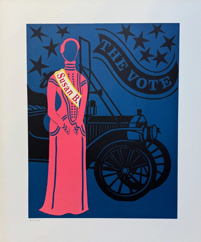 Robert Indiana SUSAN B. ANTHONY 1977 Edición Limitada Litografía Arte MADRE DE EE. UU. Foto 3 de 4