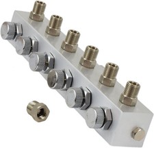 regelbarer 6-fach Airbrush Luft Verteiler 1/8" f&uuml;r Airbrush Pistole Kompressor