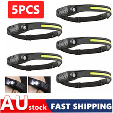 1-5x Waterproof COB Headlamp Night Buddy LED Motion Sensor Head Torch Headlight
