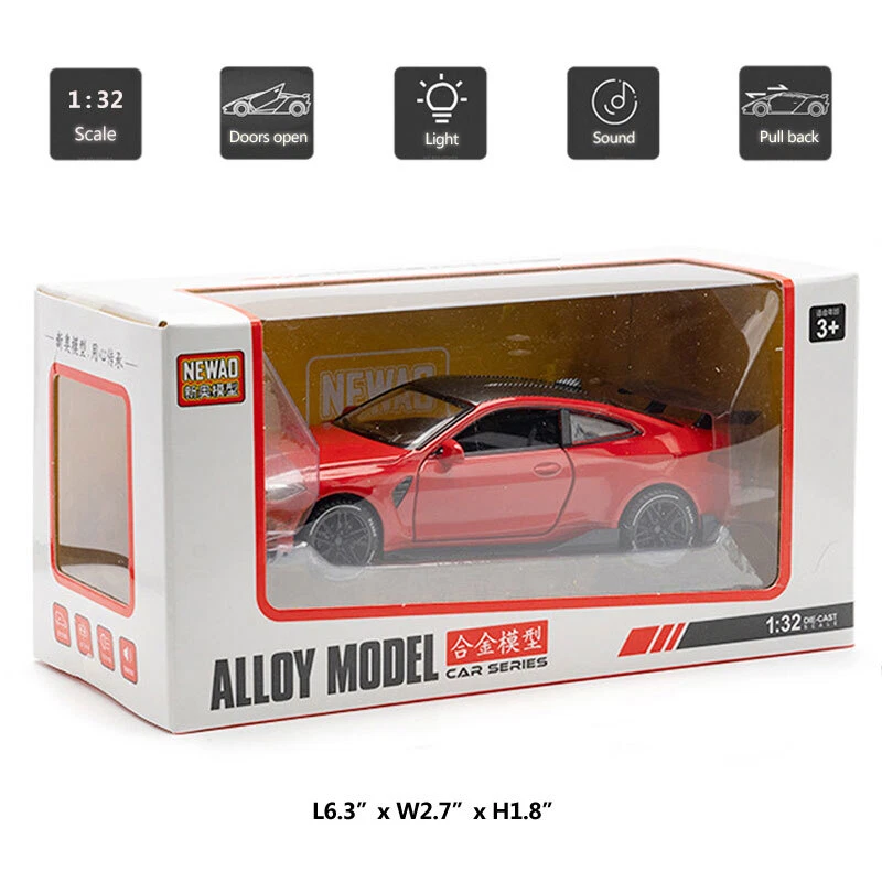 1:32 BMW M4 Modellauto Metall Spielzeugauto fur Kinder mit Licht Ton Schwarz - Bild 2 von 4